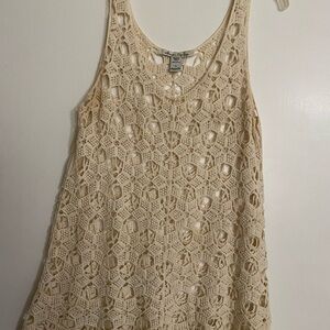 Cream Crochet Tank Top